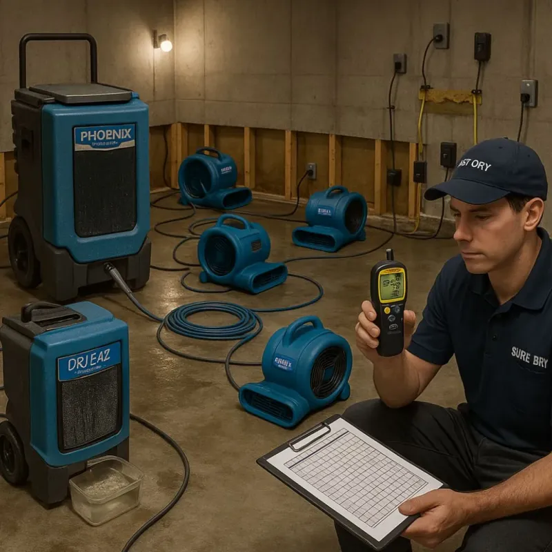 Structural Drying and Dehumidification process in Noe Valley, CA